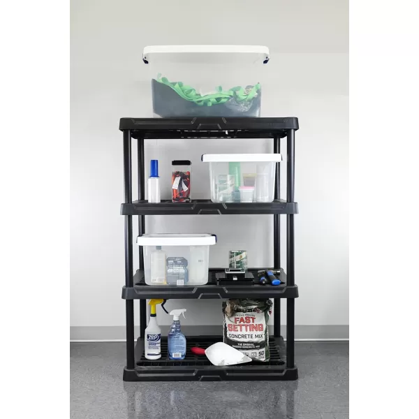 BLACK+DECKER, 5-Tier Heavy Duty Ventilated Storage Shelf, 150 lbs/Shelf , Plastic Shelving Unit [2 Pack])