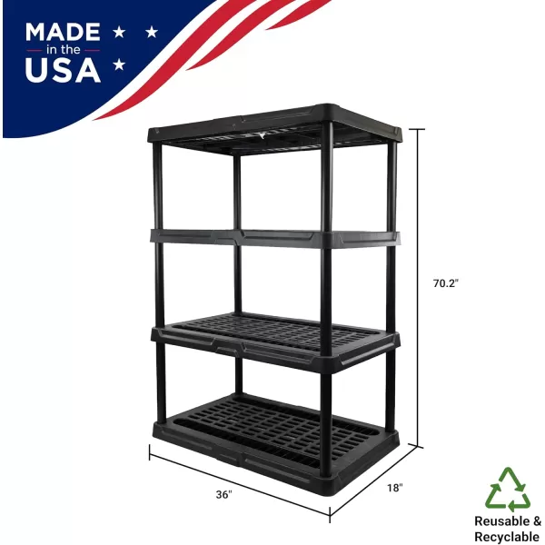 BLACK+DECKER, 5-Tier Heavy Duty Ventilated Storage Shelf, 150 lbs/Shelf , Plastic Shelving Unit [2 Pack])