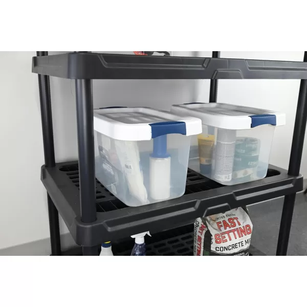 BLACK+DECKER, 5-Tier Heavy Duty Ventilated Storage Shelf, 150 lbs/Shelf , Plastic Shelving Unit [2 Pack])