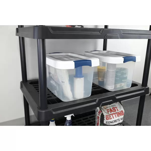 BLACK+DECKER, 5-Tier Heavy Duty Ventilated Storage Shelf, 150 lbs/Shelf , Plastic Shelving Unit [2 Pack])