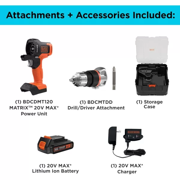 BLACK+DECKER BLACK+DECKER MATRIX 20V MAX* Drill Kit with Storage Case )