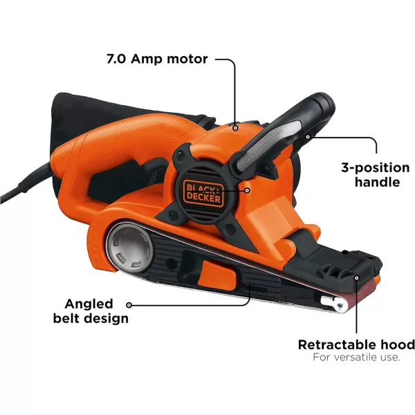 BLACK+DECKER Belt Sander with Dust Bag, 7-Amp, 3-Inch by 21-Inch 