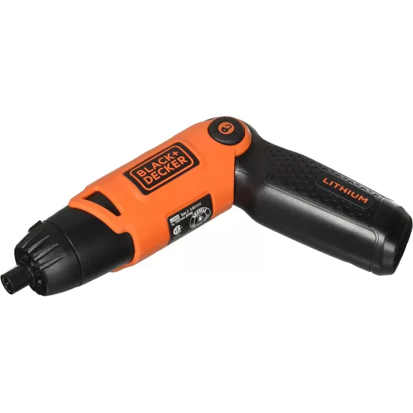 BLACK+DECKER Electric Screwdriver, Cordless, 180 RPM, 3.6V, Spindle Lock with Pivoting Handle, Charger and 2 Hex Shank Bits Included 