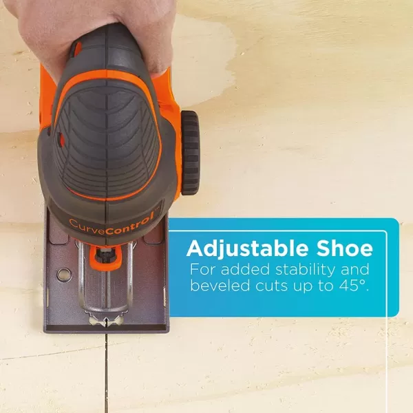 BLACK+DECKER Jig Saw, 5-Amp, 3,000 Blade Speed, 45 Degree Beveled Cuts, ¾-Inch Orbital Blade, 4 Curve Settings, Corded 