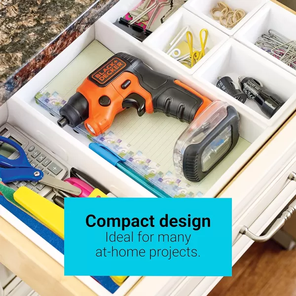 BLACK+DECKER LightDriver 4V MAX* Cordless Screwdriver with Storage PAK 