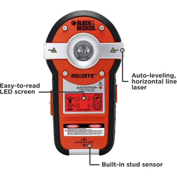 BLACK+DECKER Line Laser, Auto-leveling with Stud Finder 