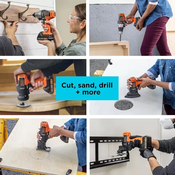 BLACK+DECKER MATRIX 20V MAX Power Tool Kit, Includes Cordless Drill, 8 Attachments and Storage Case 