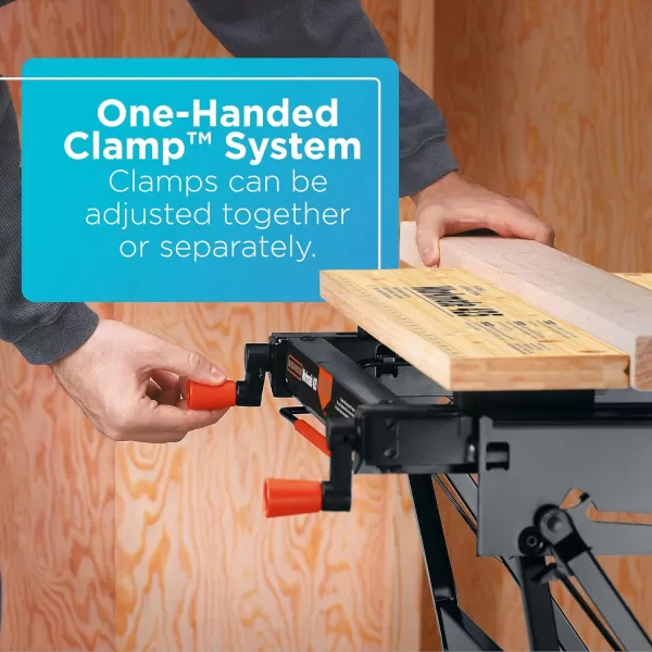 BLACK+DECKER Portable Workbench, Workmate Folding Workbench, 550 lb. Capacity with Clamps for Woodworking 