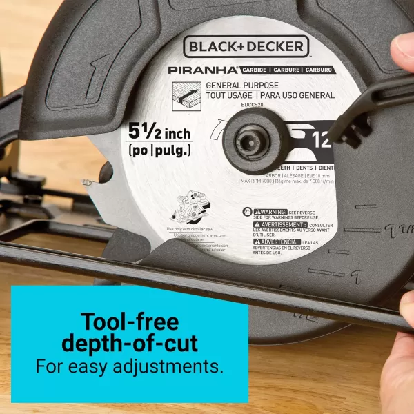 Black And Decker 20-Volt 5-1/2-In Cordless Circular Saw 
