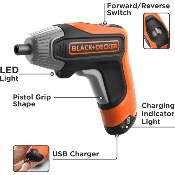 beyond by BLACK+DECKER 4V MAX* Cordless Screwdriver, Fast Charge, 1-Inch Assorted Bits 