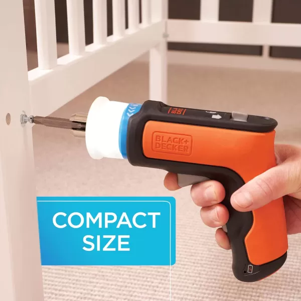 beyond by BLACK+DECKER 4V MAX Cordless Screwdriver, Hex, L-Shaped, 2-Inch Assorted Bits  , Orange