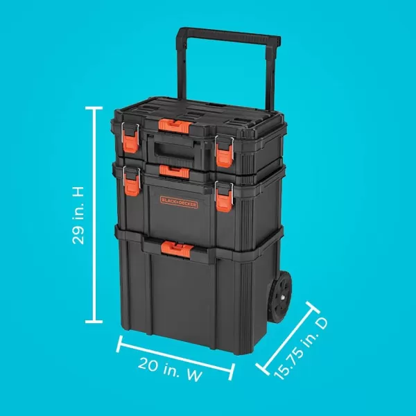 beyond by BLACK+DECKER BLACK+DECKER BDST60500APB Stackable Storage System - 3 Piece Set 