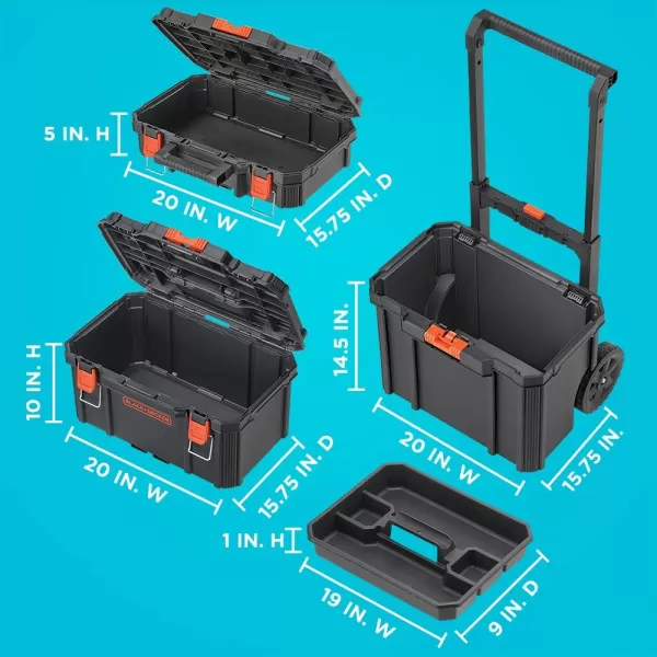 beyond by BLACK+DECKER BLACK+DECKER BDST60500APB Stackable Storage System - 3 Piece Set 