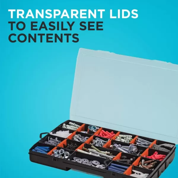 beyond by BLACK+DECKER Plastic Organizer Box with Dividers, Screw Organizer &amp; Craft Storage, 22-Compartment, 2-Pack 