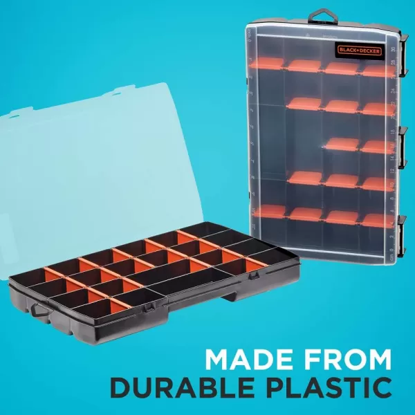 beyond by BLACK+DECKER Plastic Organizer Box with Dividers, Screw Organizer &amp; Craft Storage, 22-Compartment, 2-Pack 