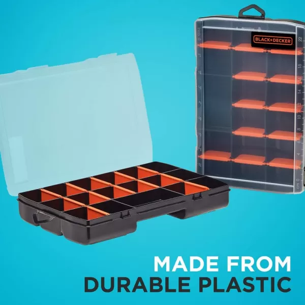 beyond by BLACK+DECKER Small Parts Organizer Box with Dividers, Screw Organizer &amp; Craft Storage, 17-Compartment, 2-Pack 
