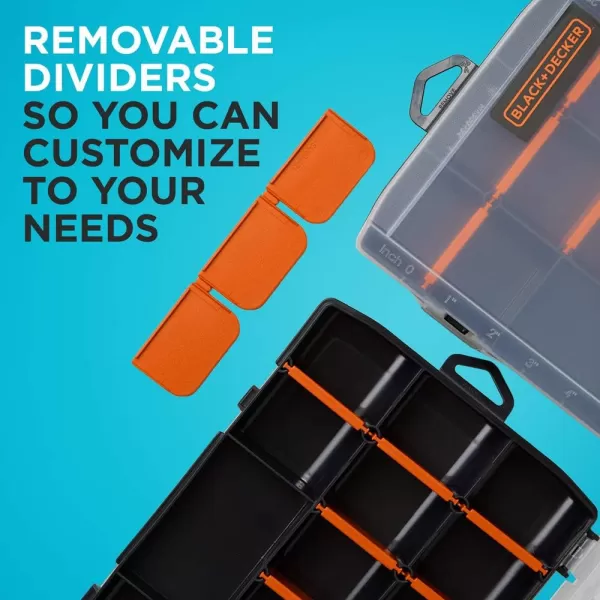 beyond by BLACK+DECKER Small Parts Organizer Box with Dividers, Screw Organizer &amp; Craft Storage, 17-Compartment, 2-Pack 