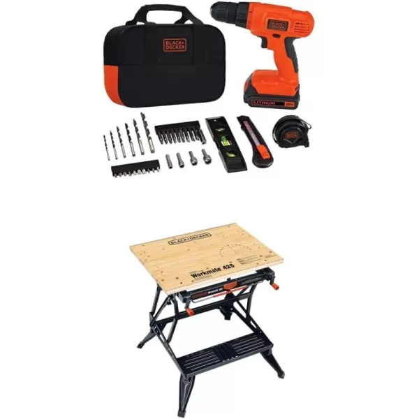 BLACK+DECKER 20V MAX Drill &amp; Home Tool Kit, 34 Piece , Orange
