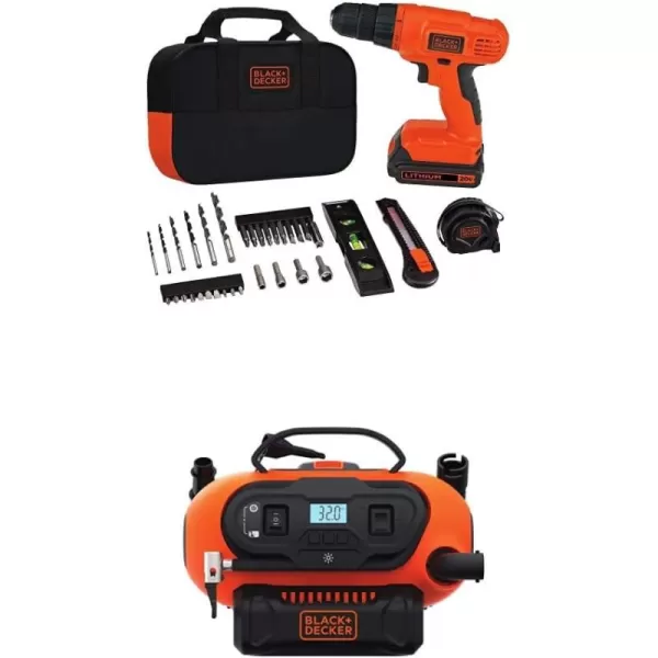 BLACK+DECKER 20V MAX Drill &amp; Home Tool Kit, 34 Piece , Orange
