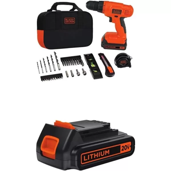 BLACK+DECKER 20V MAX Drill &amp; Home Tool Kit, 34 Piece , Orange