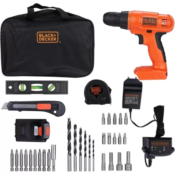 BLACK+DECKER 20V MAX Drill &amp; Home Tool Kit, 34 Piece , Orange