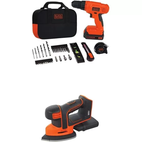 BLACK+DECKER 20V MAX Drill &amp; Home Tool Kit, 34 Piece , Orange