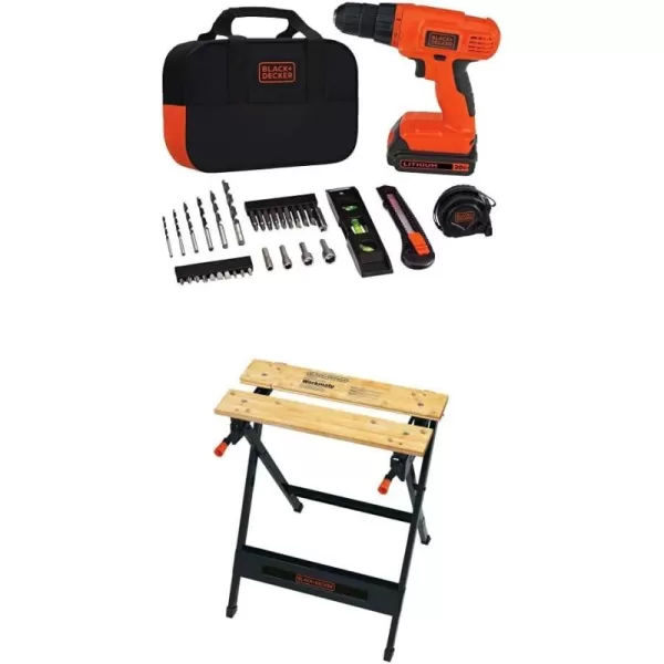 BLACK+DECKER 20V MAX Drill &amp; Home Tool Kit, 34 Piece , Orange