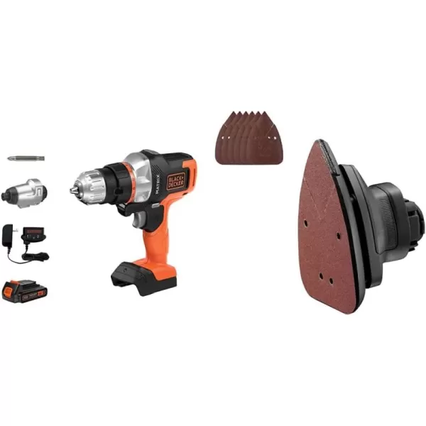 BLACK+DECKER 20V MAX* Matrix Cordless Drill Combo Kit, 2-Tool , Orange