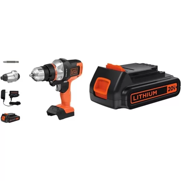 BLACK+DECKER 20V MAX* Matrix Cordless Drill Combo Kit, 2-Tool , Orange