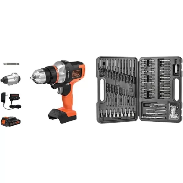 BLACK+DECKER 20V MAX* Matrix Cordless Drill Combo Kit, 2-Tool , Orange