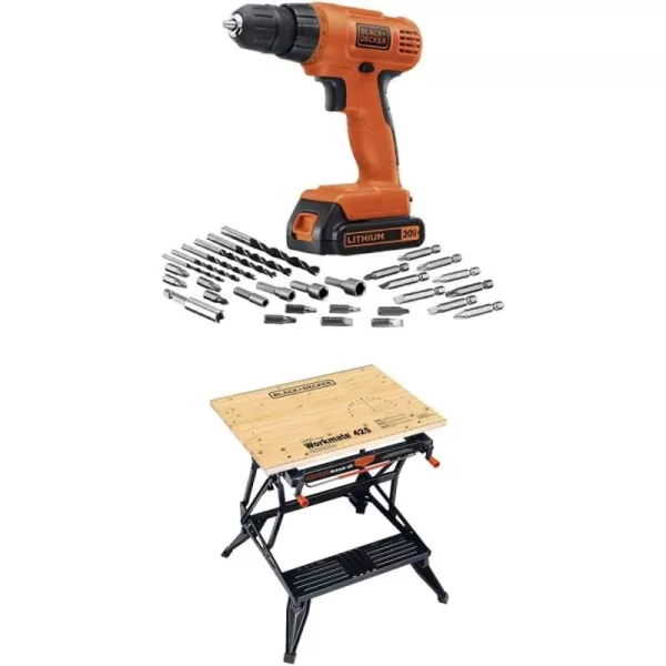 BLACK+DECKER 20V MAX POWERECONNECT Cordless Drill/Driver + 30 Piece Bits and Drivers Kit 
