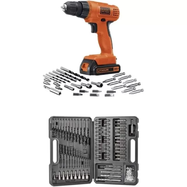 BLACK+DECKER 20V MAX POWERECONNECT Cordless Drill/Driver + 30 Piece Bits and Drivers Kit 