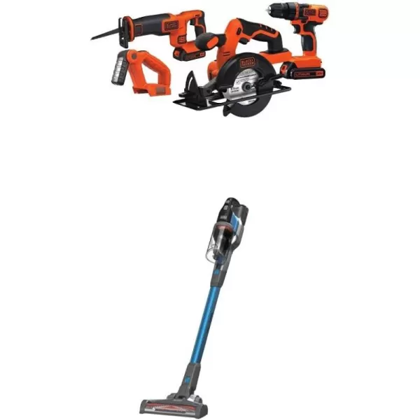 BLACK+DECKER 20V MAX Power Tool Combo Kit, 4-Tool Cordless Power Tool Set with 2 Batteries and Charger 