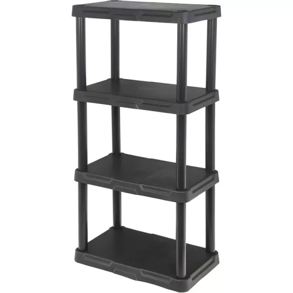 BLACK+DECKER, 4-Tier Light Duty Storage Shelf, 50 lbs/Shelf , Plastic Shelving Unit [2 Pack]