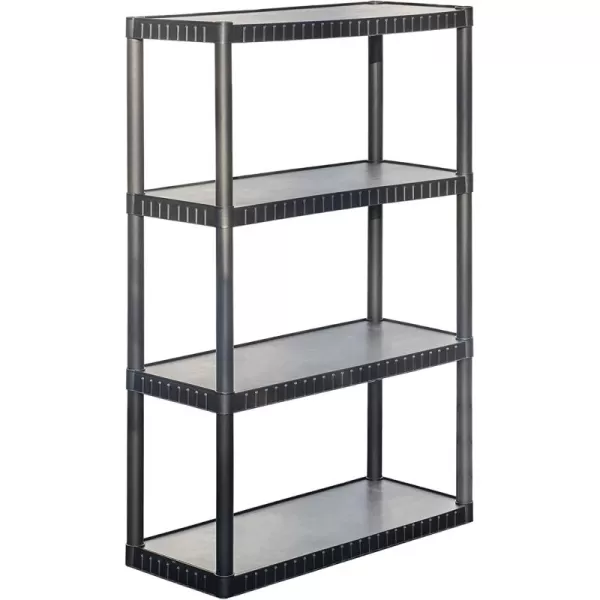 BLACK+DECKER, 4-Tier Medium Duty Solid Storage Shelf, 75lbs/Shelf , Plastic Shelving Unit [2 Pack]