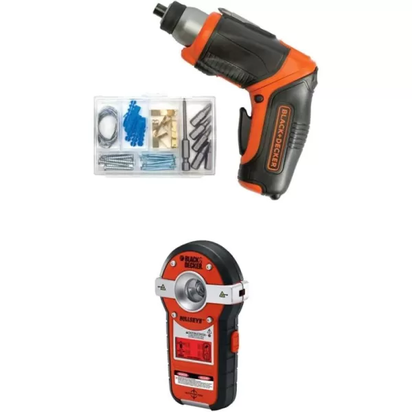 BLACK+DECKER 4V MAX Cordless Screwdriver, Rechargeable with Line Laser, Auto-leveling with Stud Sensor 