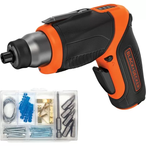 BLACK+DECKER 4V MAX* Cordless Screwdriver with Picture-Hanging Kit 
