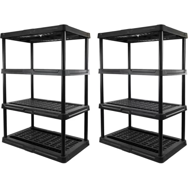 BLACK+DECKER, 5-Tier Heavy Duty Ventilated Storage Shelf, 150 lbs/Shelf , Plastic Shelving Unit [2 Pack])