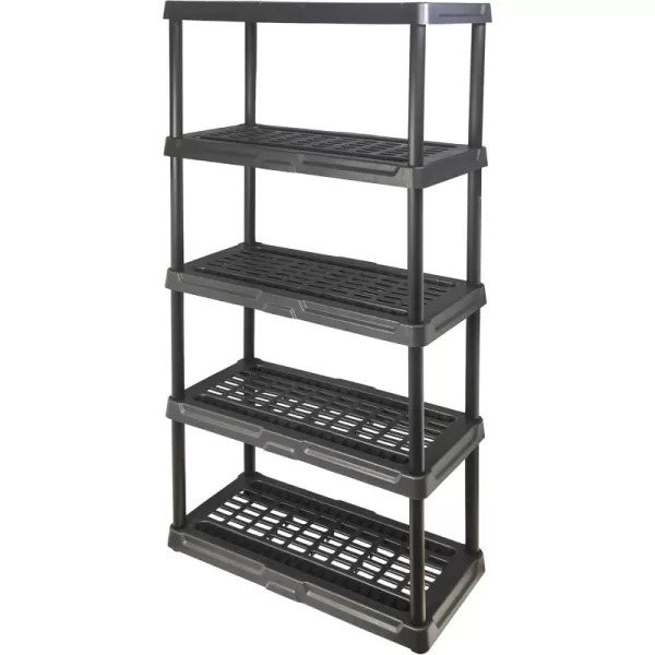 BLACK+DECKER, 5-Tier Heavy Duty Ventilated Storage Shelf, 150 lbs/Shelf , Plastic Shelving Unit [2 Pack])