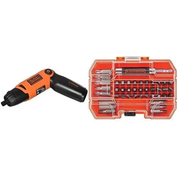BLACK+DECKER Electric Screwdriver, Cordless, 180 RPM, 3.6V, Spindle Lock with Pivoting Handle, Charger and 2 Hex Shank Bits Included 