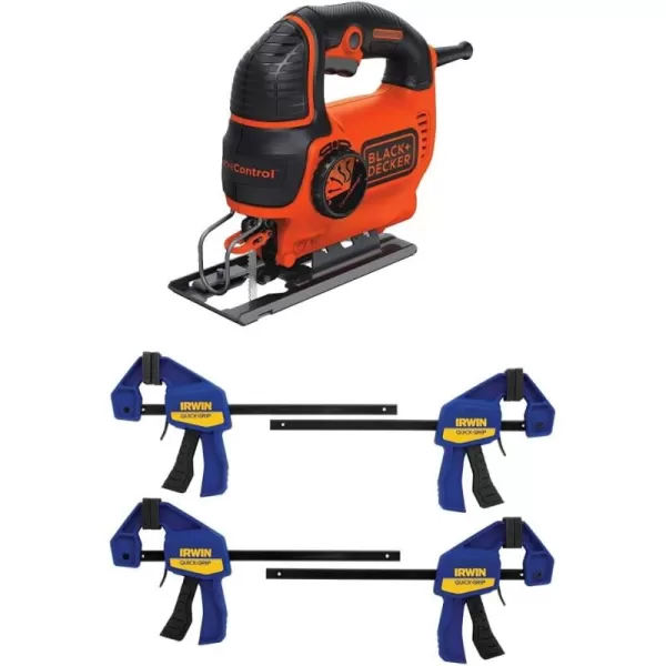 BLACK+DECKER Jig Saw, 5-Amp, 3,000 Blade Speed, 45 Degree Beveled Cuts, ¾-Inch Orbital Blade, 4 Curve Settings, Corded 
