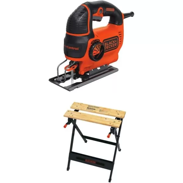 BLACK+DECKER Jig Saw, 5-Amp, 3,000 Blade Speed, 45 Degree Beveled Cuts, ¾-Inch Orbital Blade, 4 Curve Settings, Corded 