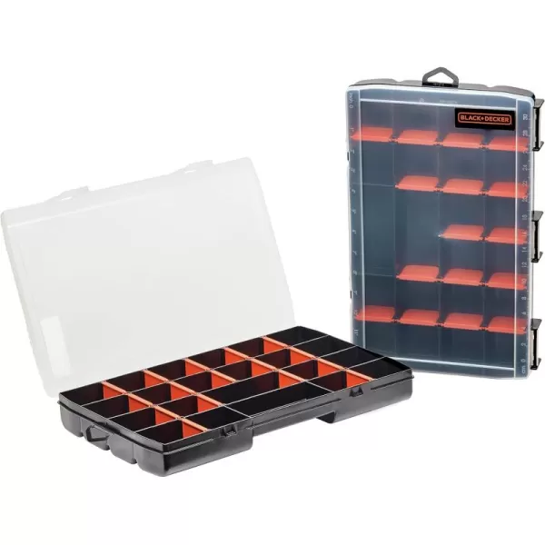 beyond by BLACK+DECKER Plastic Organizer Box with Dividers, Screw Organizer &amp; Craft Storage, 22-Compartment, 2-Pack 