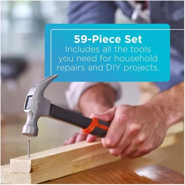 BLACK+DECKER 12V MAX Drill &amp; Home Tool Kit, 60-Piece 