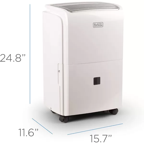 BLACK+DECKER 1500 Sq. Ft. Dehumidifier for Medium to Large Spaces and Basements, Energy Star Certified, Portable, BDT20WTB