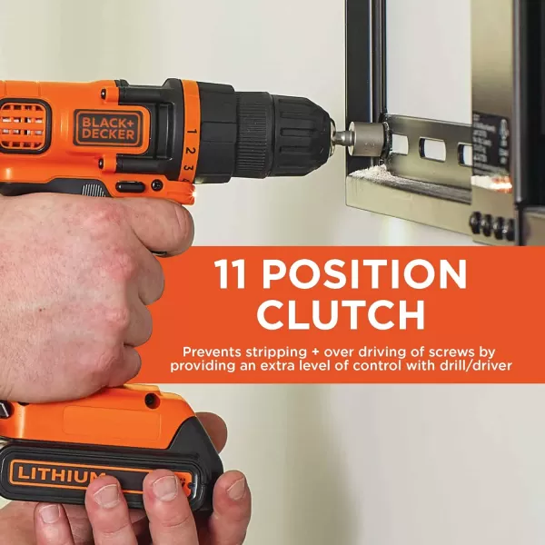 BLACK+DECKER 20V MAX Cordless Drill and Impact Driver, Power Tool Combo Kit with Battery and Charger 