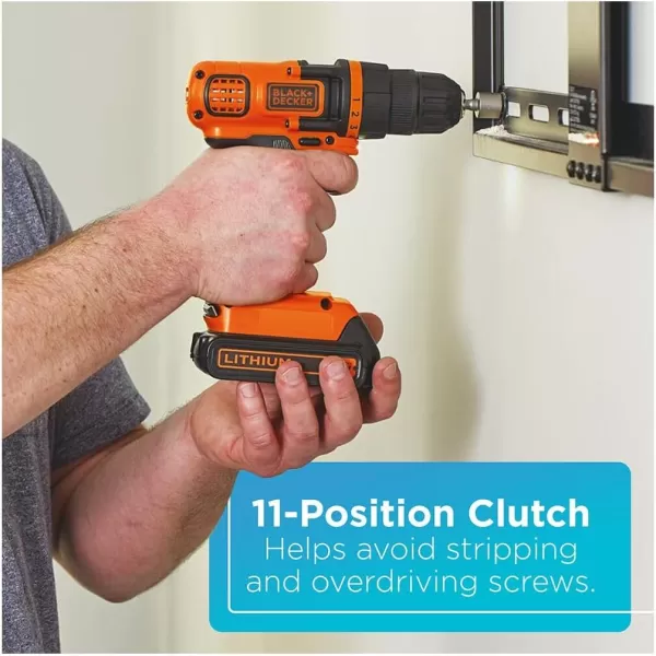 BLACK+DECKER 20V MAX Cordless Drill and Impact Driver, Power Tool Combo Kit with Battery and Charger 