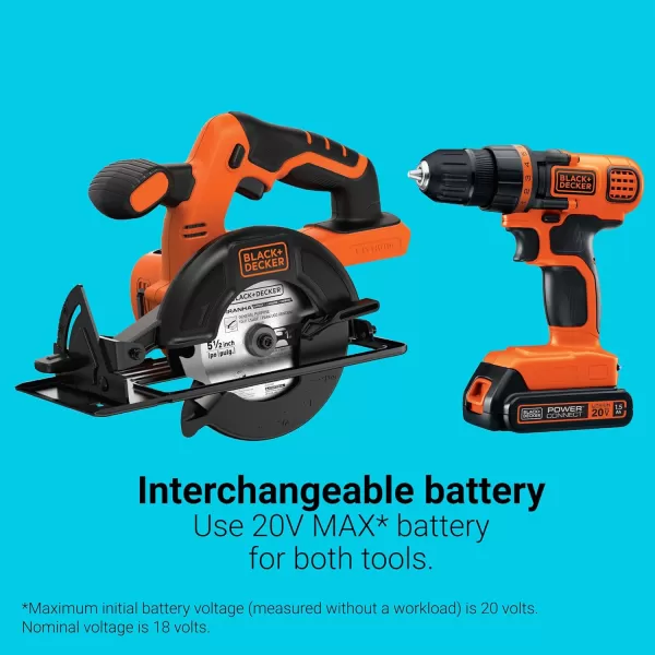 BLACK+DECKER 20V MAX* POWERCONNECT Cordless Drill/Driver + Circular Saw Combo Kit 