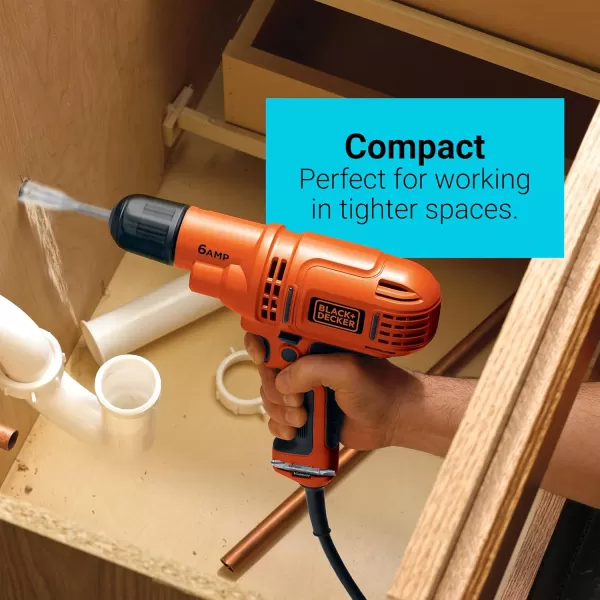 BLACK+DECKER 6.0 Amp 3/8 in. Electric Drill/Driver Kit 