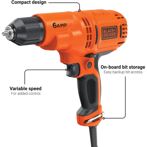 BLACK+DECKER 6.0 Amp 3/8 in. Electric Drill/Driver Kit 